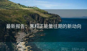 最新报告：黑料正能量往期的新动向