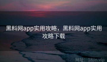 黑料网app实用攻略，黑料网app实用攻略下载