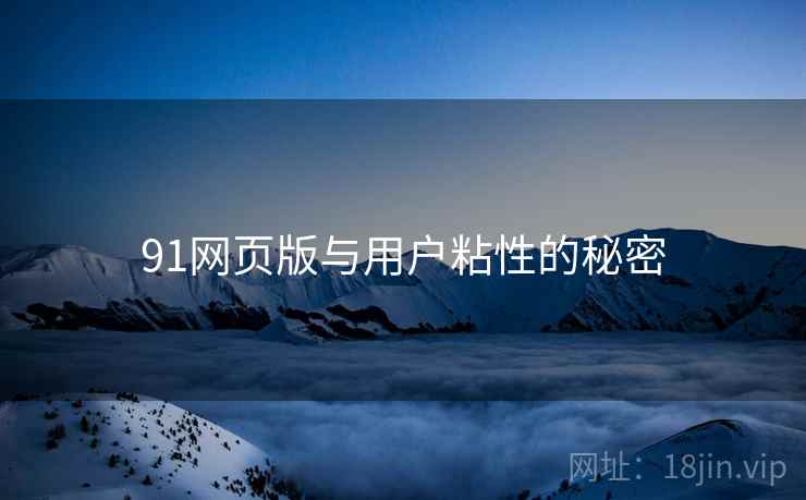 91网页版与用户粘性的秘密