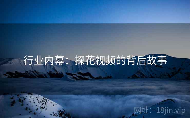 行业内幕：探花视频的背后故事