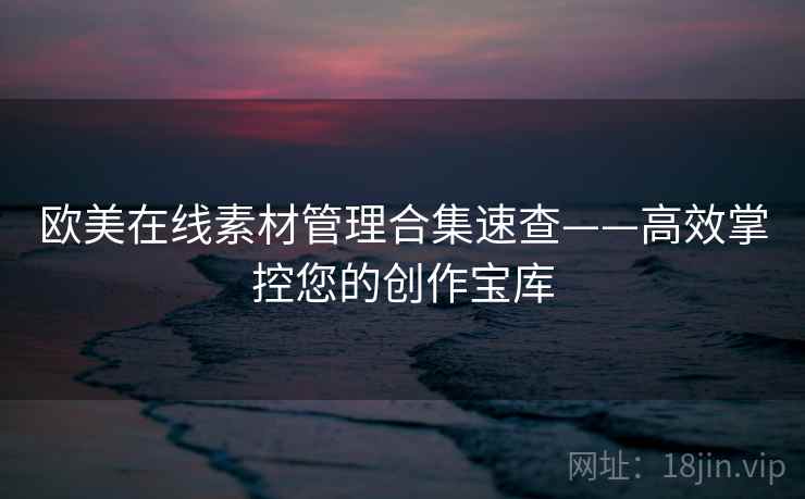 欧美在线素材管理合集速查——高效掌控您的创作宝库