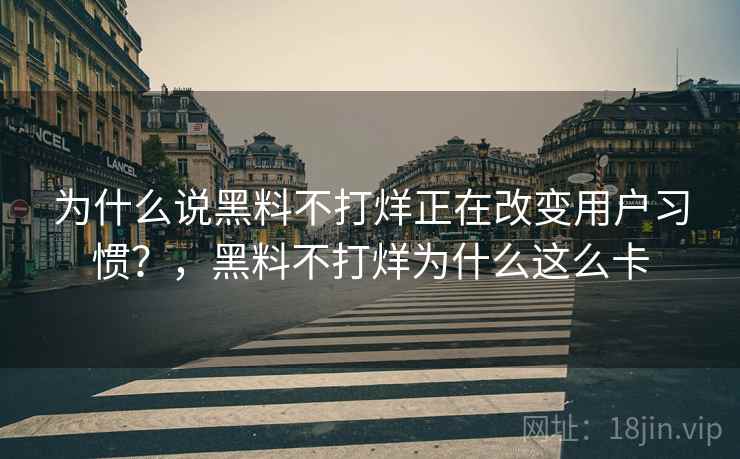 为什么说黑料不打烊正在改变用户习惯？，黑料不打烊为什么这么卡